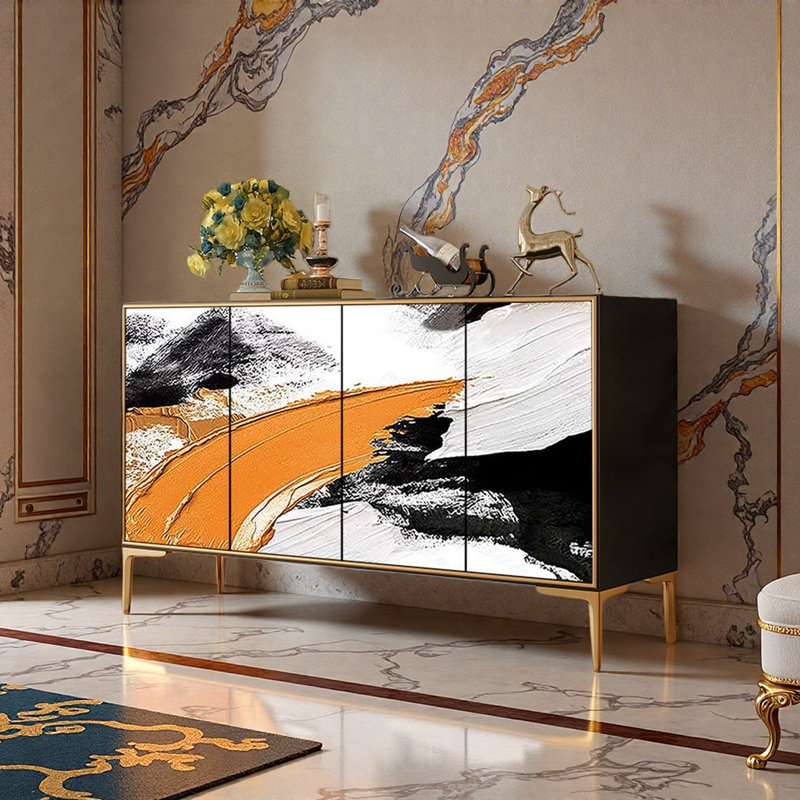French Style Light Luxury Painted Sideboard