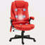 Fauteuil de bureau vibrant à 6 points avec massage chauffant, chaise de bureau de direction à haut dossier avec dossier inclinable, accoudoirs rembourrés et télécommande-333925