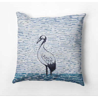 Beach Vacation Bird Outdoor Square Pillow Cover & Insert