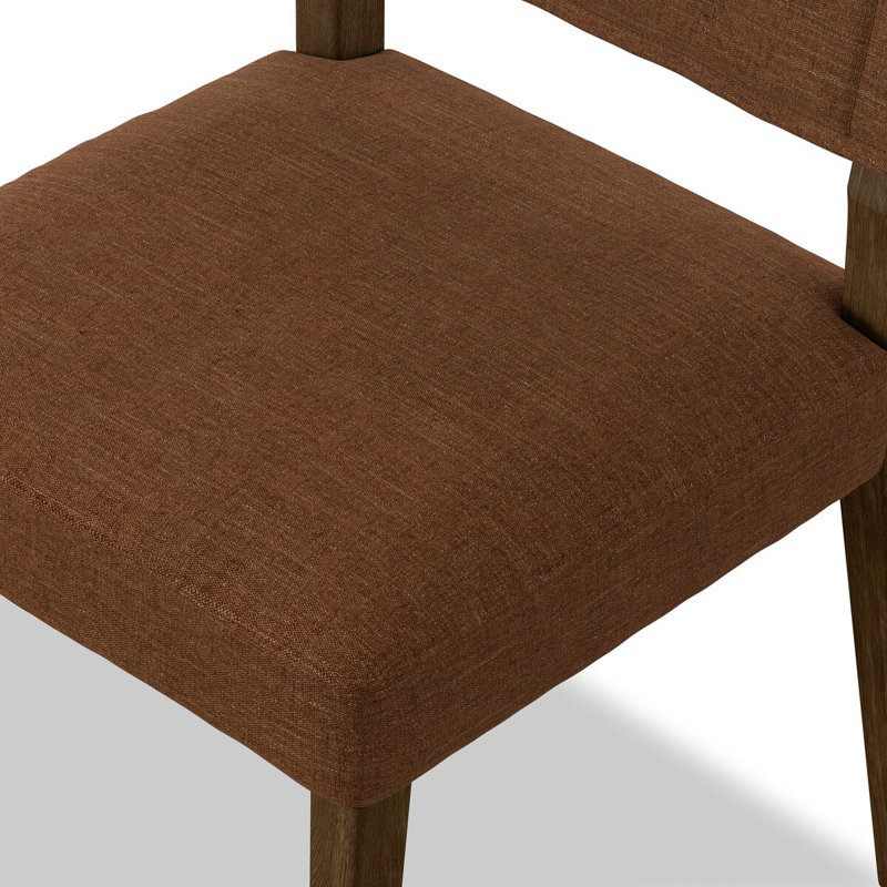 Side Chair in Charcoal, Polyester Laughlin Ochre, Brown