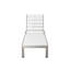 Ensemble de chaises longues inclinables d'extérieur 76 po 8 pièces Aynura - 4 chaises longues en aluminium avec 4 tables d'appoint assorties, 5 positions réglables et roues cachées - Blanc brossé-1854776435