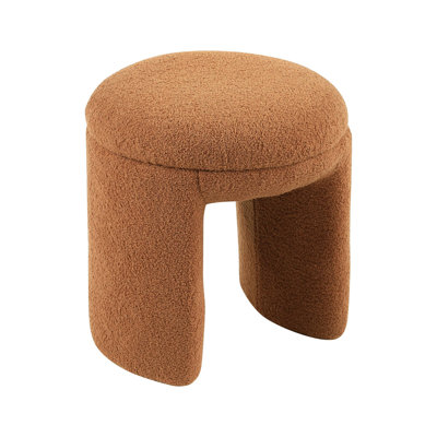 18.4" W Contemporary Stool, Saddle Brown
