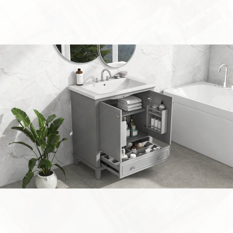 Lavabos et toilettes deux en un, Gris