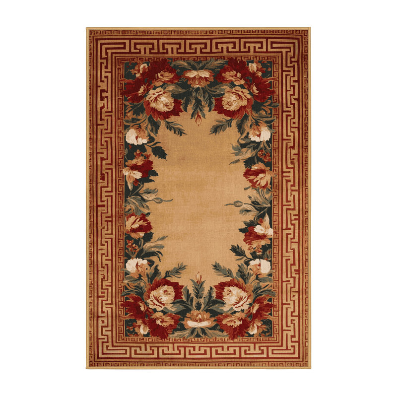 Tapis brun français lavable à la machine, Rectangle 5 pi x 7 pi