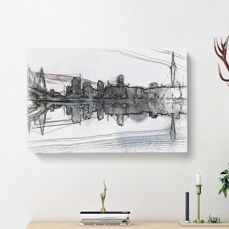 Auckland Skyline In New Zealand - Wrapped Canvas Painting, 40cm H x 60cm W x 3cm D