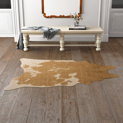 Lilianna Faux Cowhide Caramel and Cream Rug