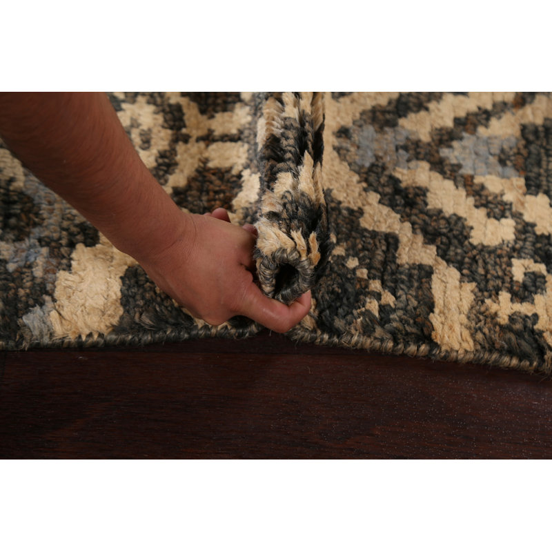 Tapis oriental abstrait noué à la main 5 x 8