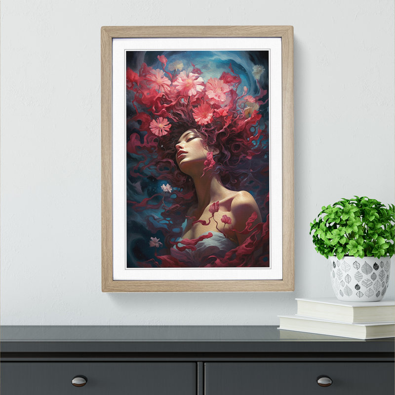 Single Picture Frame Print on Wood, Oak Framed, 34cm H x 25cm W