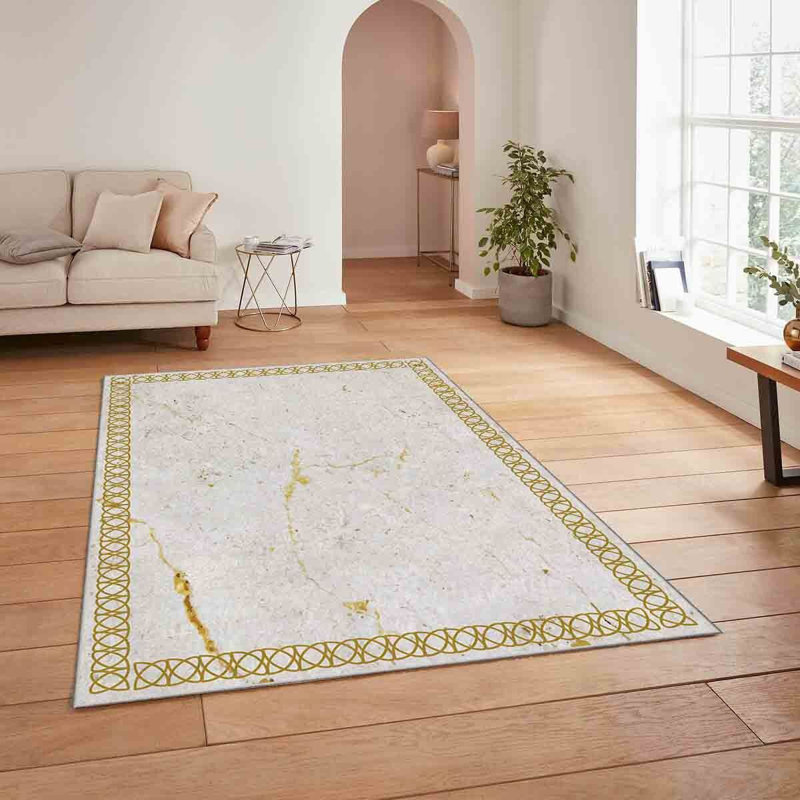 High-Quality Woven Carpet, 5.2 x 7.5 Feet, 100% Polyester, 740 g/m² | Non-Slip Felt Dot Underside, 0.16 in Pile Height | Machine Washable (30°C), Easy to Clean | Stylish Digital Print, Perfect for Living Room & Bedroom