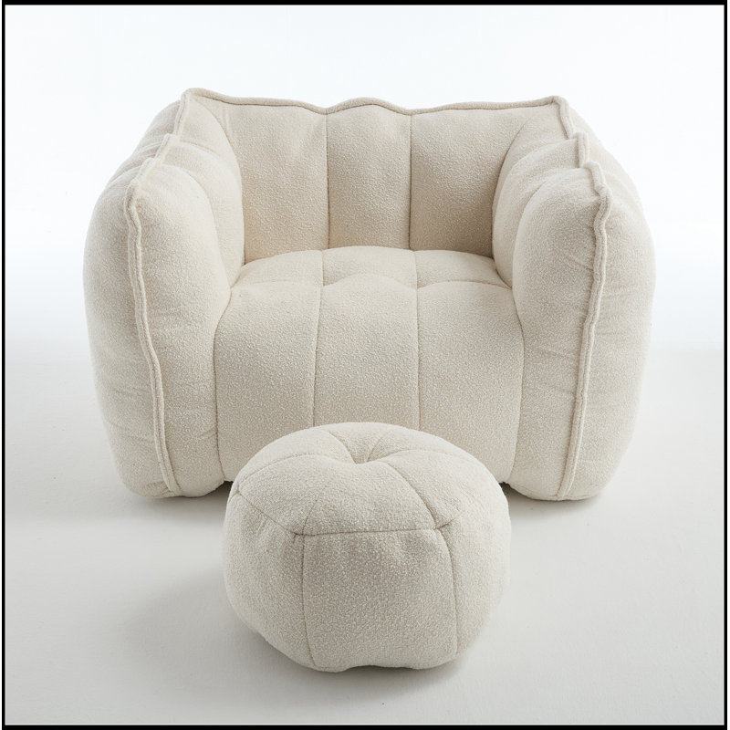 Luxueux fauteuil à billes en chenille avec mousse haute résilience, parfait pour des sièges confortables et polyvalents dans n'importe quelle pièce