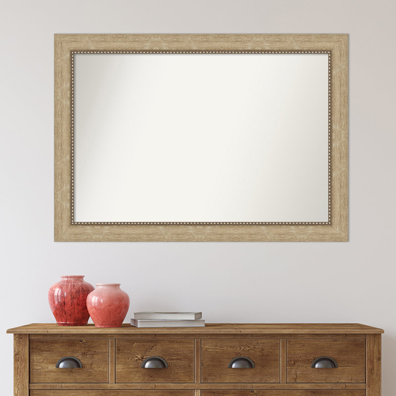 Astor Champagne Bathroom Vanity Non-Beveled Wall Mirror, 29" H x 41" W