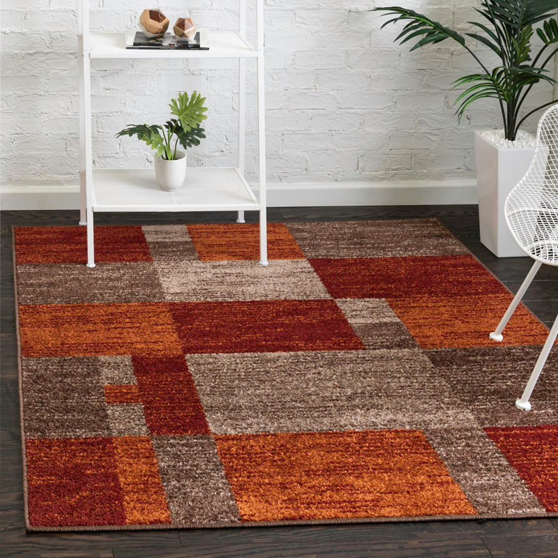 Tapis brun foncé Alair, Carré 4 pi
