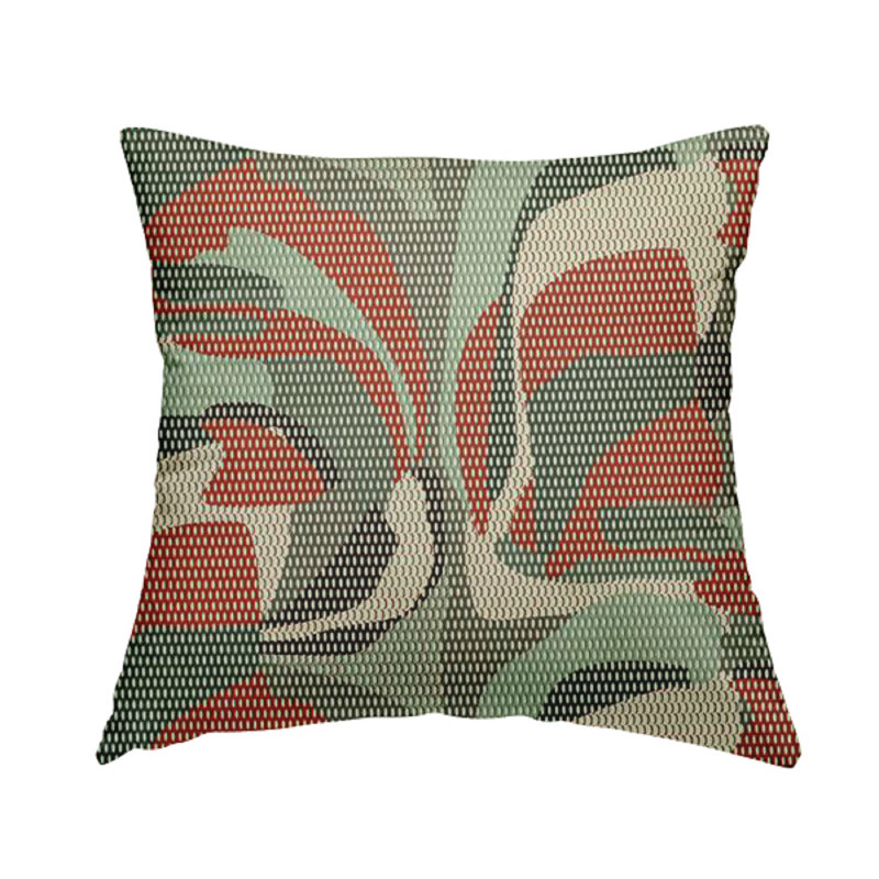 Mcanally Abstract Rectangular Cushion, Red/Grey/White