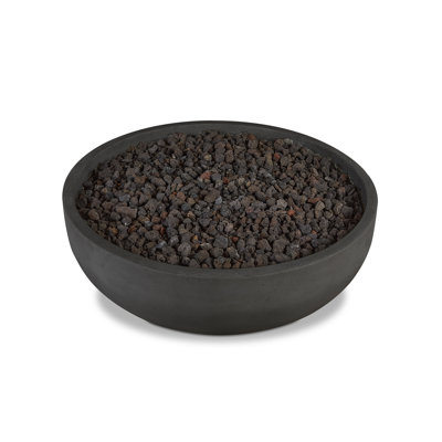 Carson Round Concrete Propane/Natural Gas Fire Pit in Carbon by Jensen Co.