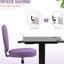Chaise de bureau à dossier en forme de cœur mauve, réglable en hauteur, pivotante à 360 degrés, tissu en lin et mousse douce, parfaite pour le dortoir de la coiffeuse