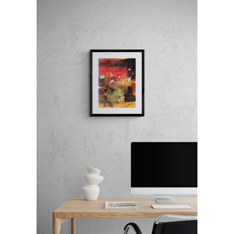 7,2,2003 par Simona Gocan - Peinture, H 21,25 po x l 17,25 po, Papier avec cadre noir