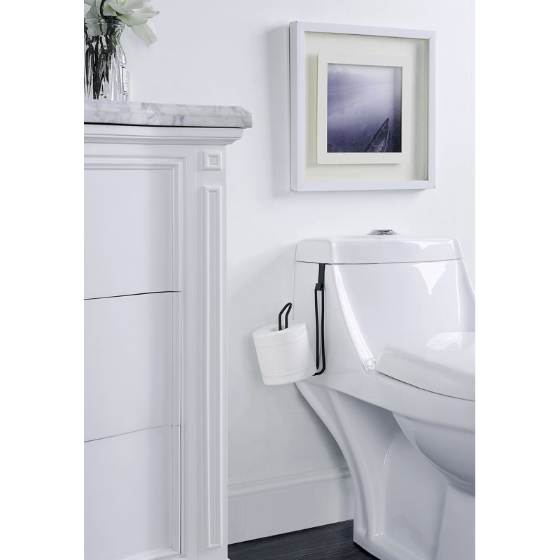Porte-rouleau de papier hygiénique et réserve, Noir