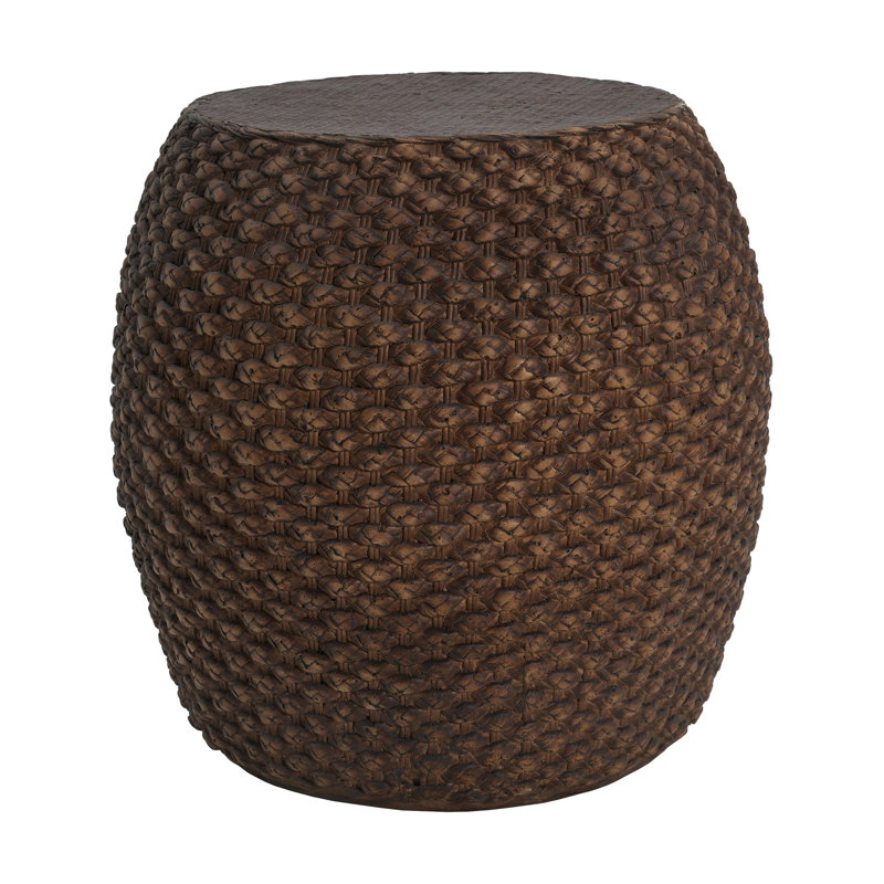Faux Rattan Side Table