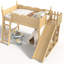 Lit mezzanine simple avec tablettes de rangement et garde-robe, structure en bois massif avec glissière amovible, aucun sommier nécessaire-1183650700