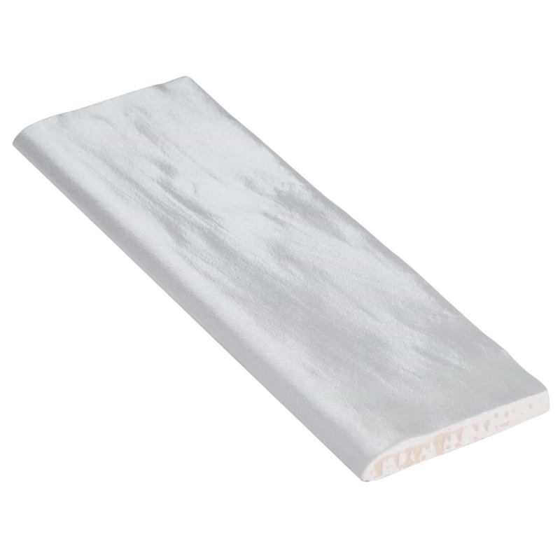 Montauk 2x8 Glazed Ceramic Bullnose Tile Trim, Sky Blue