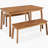 3 Pieces Acacia Wood Table Bench Dining Set For Outdoor & Indoor Furniture With 2 Benches