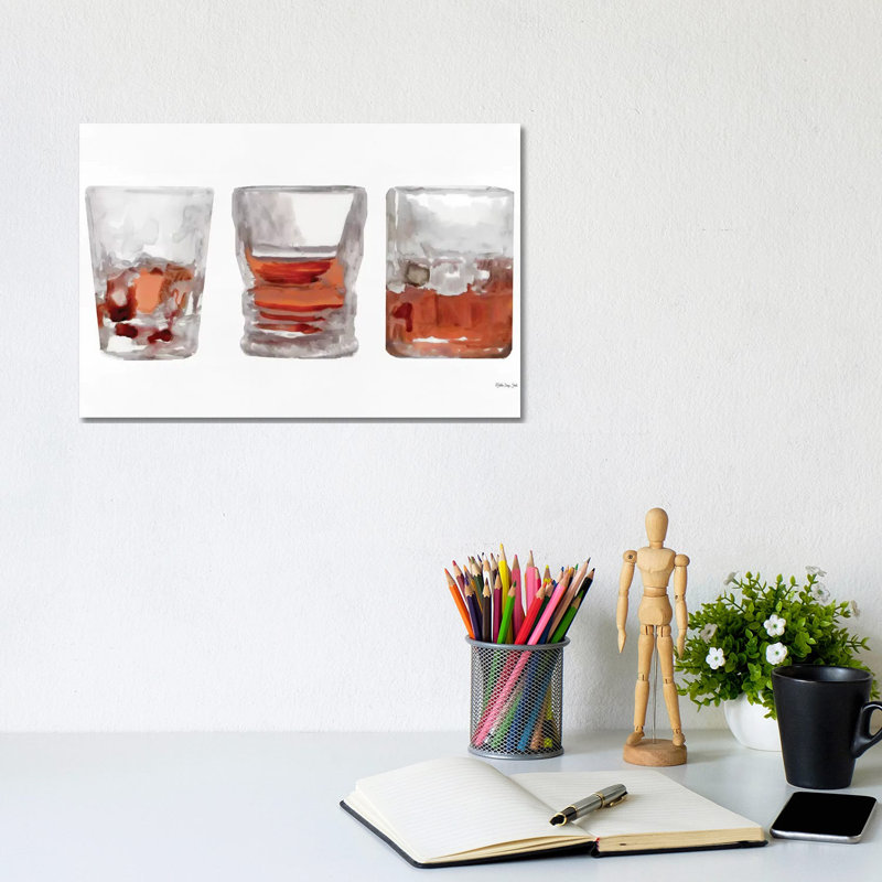 Bourbon Glasses I by Stellar Design Studio - Wrapped Canvas Gallery-Wrapped Canvas Giclée, 20.32 cm H x 30.48 cm W