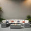 Ensemble de canapé modulaire d'extérieur demi-lune 8 pièces All Weather-2014515753