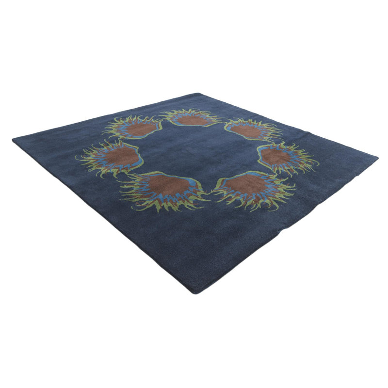 Tapis carré bleu marine Parris
