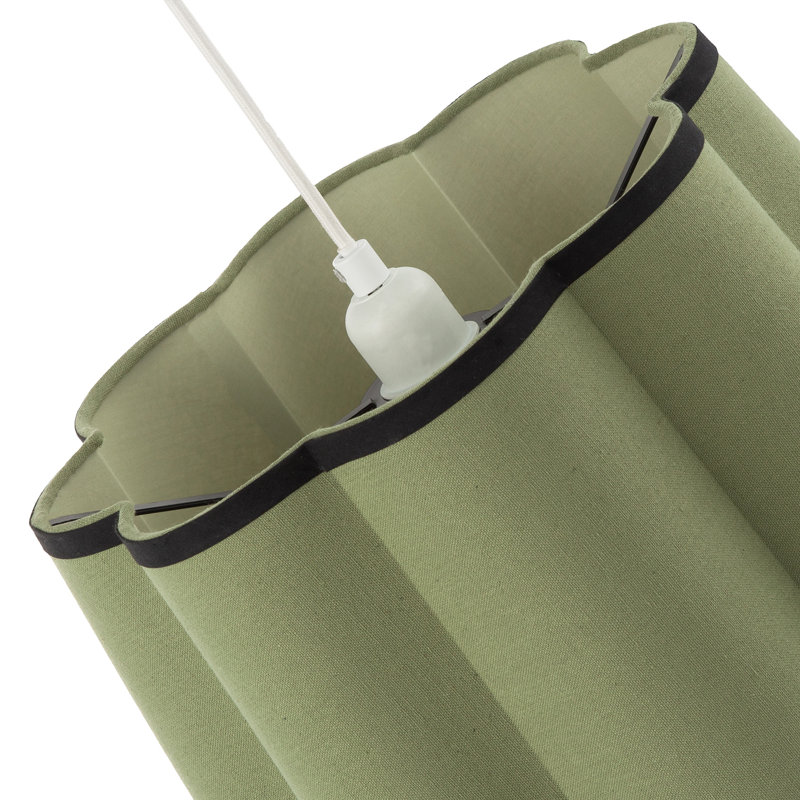 23cm H Fabric Round Lamp Shade ( No Direct Attachment Method ) in Green