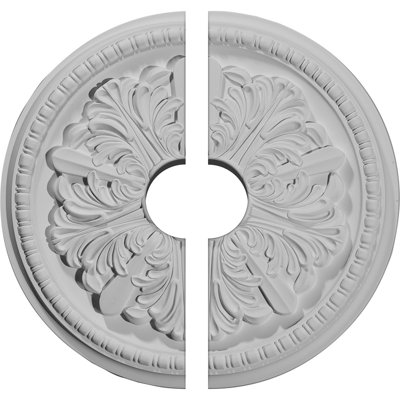 Endurathane Swindon Ceiling Medallion, 16 7/8"OD x 3 1/2"ID x 1 1/2"P (Fits Canopies up to 3 1/2"), Two Piece, Factory Primed