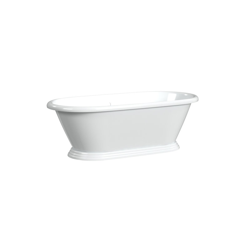 Sandringham 70.13'' L Freestanding Soaking Bathtub, White Interior with White Exterior