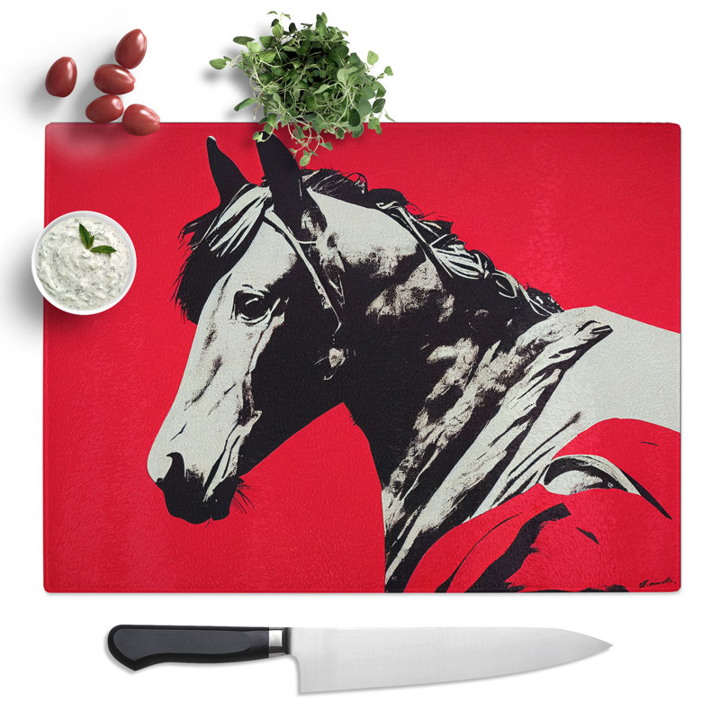 Illuminated Horse  Glass Chopping Board