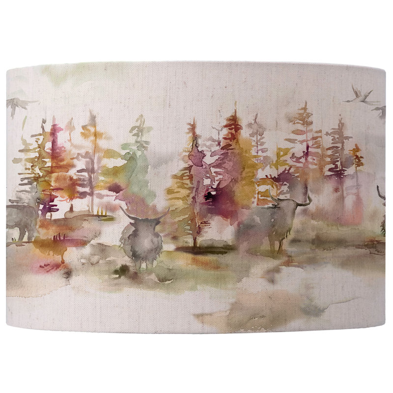 Cotton Round Lamp Shade in Red, 25cm H x 40cm W x 40cm