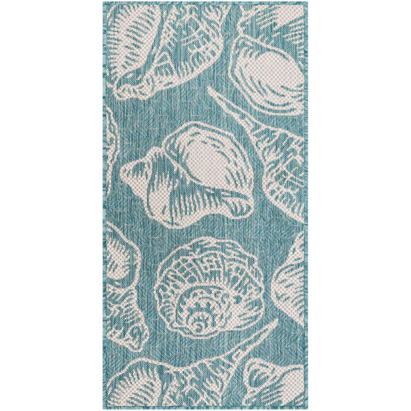Contemporary Aviesel Area Rug Aqua Color, Runner 2' x 4'1"