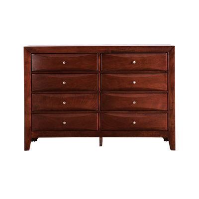 Commode en cerisier pour la chambre à coucher - Avec résine moulée et guides en métal Commode élégante: tiroirs à queue d'aronde et fabrication