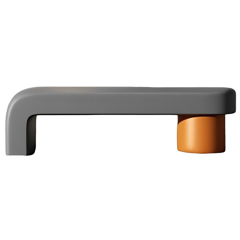 Banc rembourré en similicuir Light Luxury, H 17,71 po x l 78,74 po x P 15,74 po, Orange / gris foncé