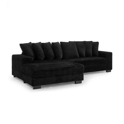 Corduroy Tufted Upholstered Sleeper Sectional Sofa, L-Shaped Modular Convertible Sofa , Can Freely Change The Position Of The Footrests-(Assembly Is Required)
