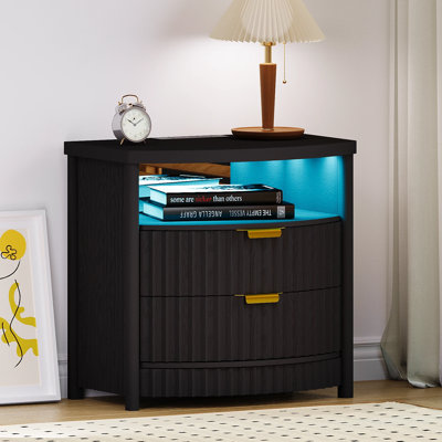 60cm W Manufactured Wood Bedside Table