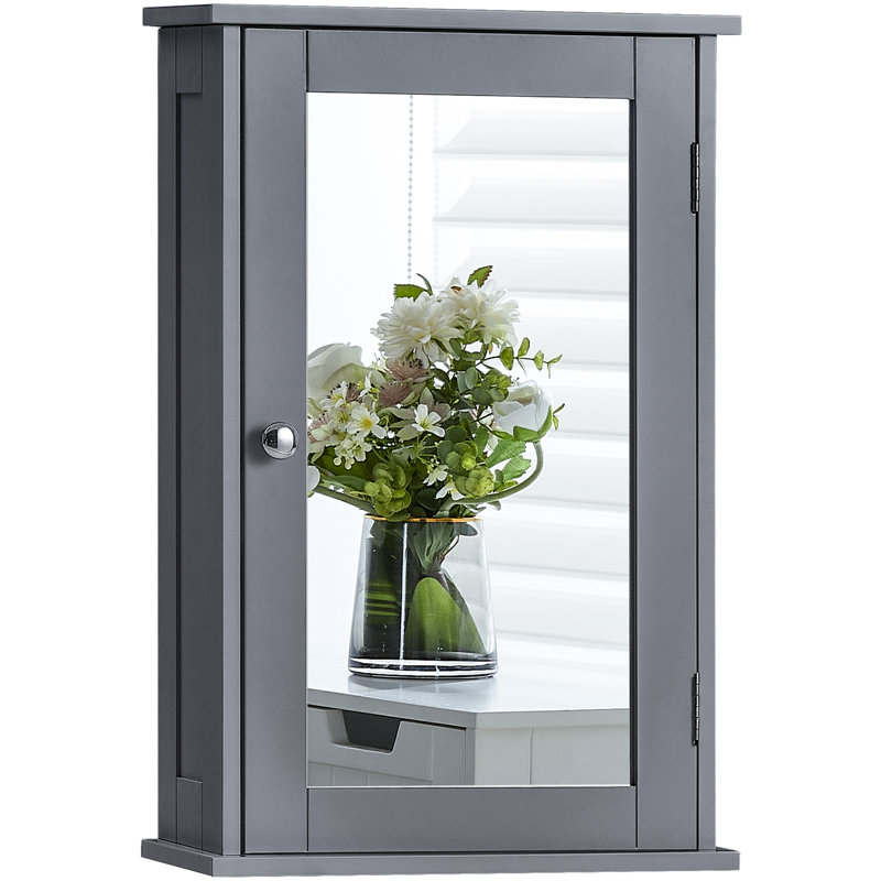Kennedy 340mm W 530mm H Wall Mounted Required Medicine Cabinet with Mirror and Fixed Shelves