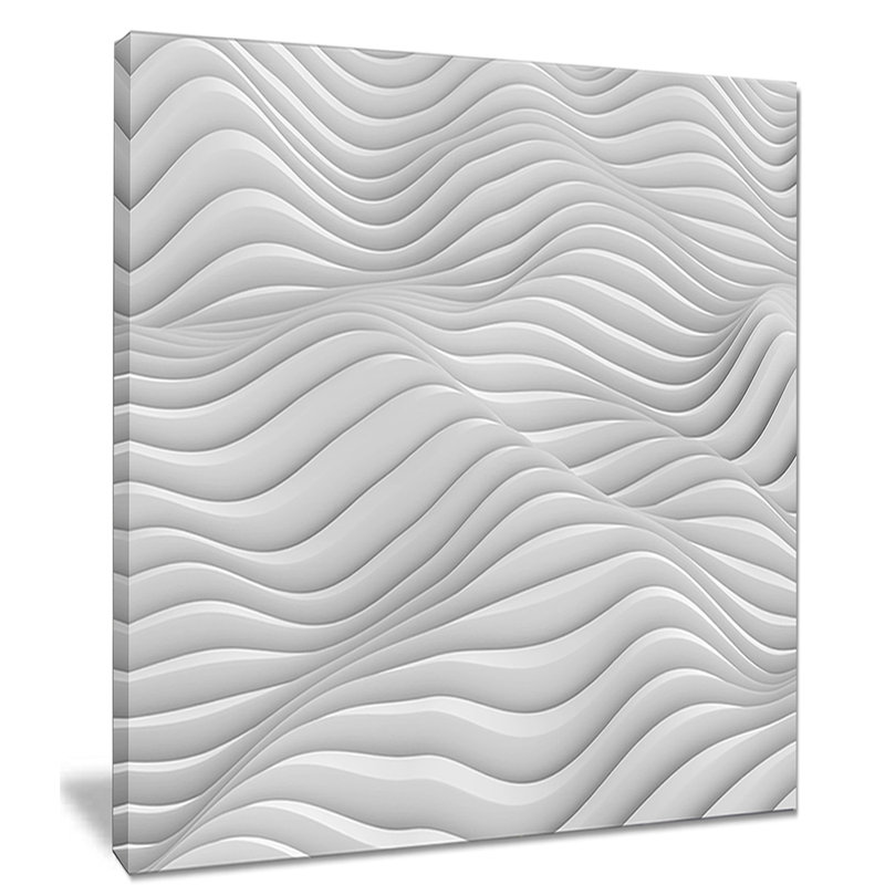 « fractal ondulationed white 3d waves », impression sur toile tendue, H 40 po x l 30 po x P 1 po