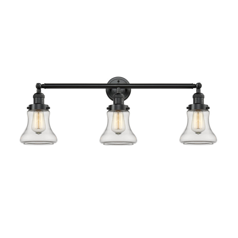 Éclairage de salle de bain à intensité variable 3 lumières Edda, Transparent, Bronze huilé, Ampoule DEL 6 watts Vinage