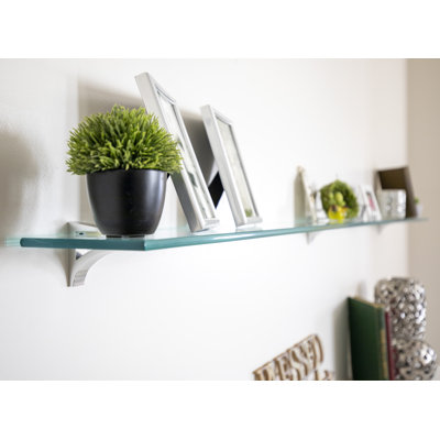 Earlham 72" Rectangular Glass Bracket Shelf