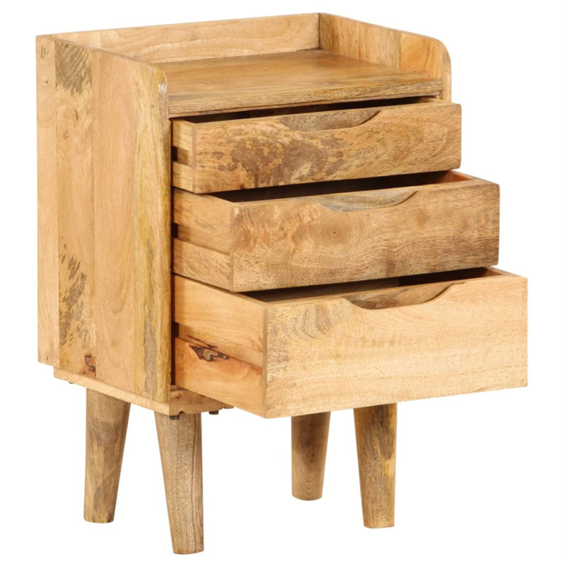 Bedside Cabinet Solid Mango Wood 15.7" x 11.8" x 23.4"