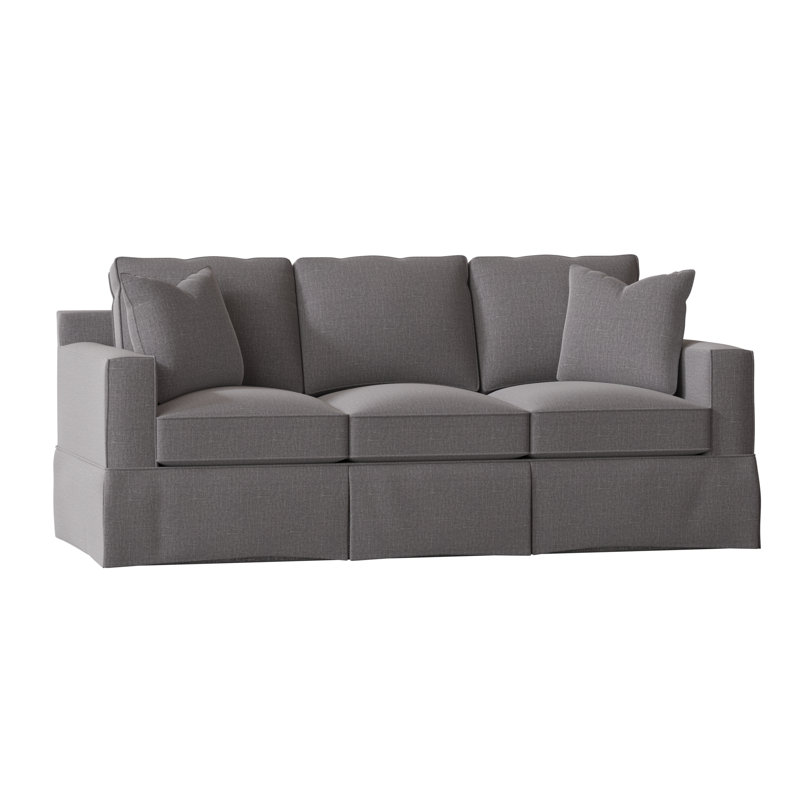 McAlester 85'' Slipcovered Sofa, Macarena Slate, Crafty Cobblestone