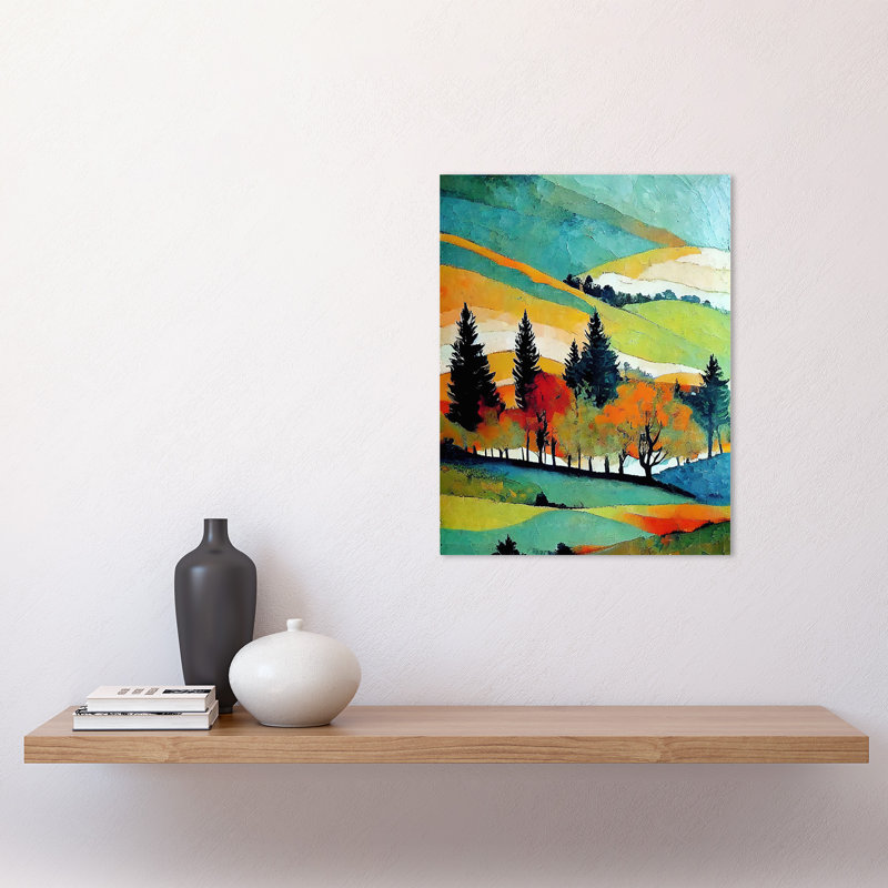 Colourful Autumn Landscape Scotland Hillside Forest 1 Piece Wall Art, 40.5cm H x 30.5cm W x 0.2cm D, Unframed