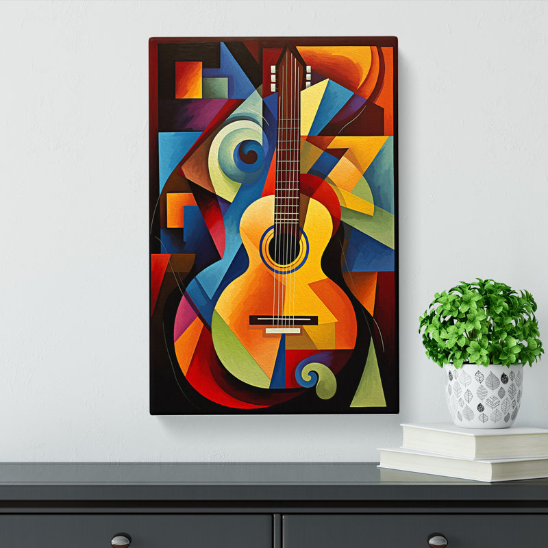 Guitar Cubism No.3 - No Frame Print, 50cm H x 35cm W x 3cm D
