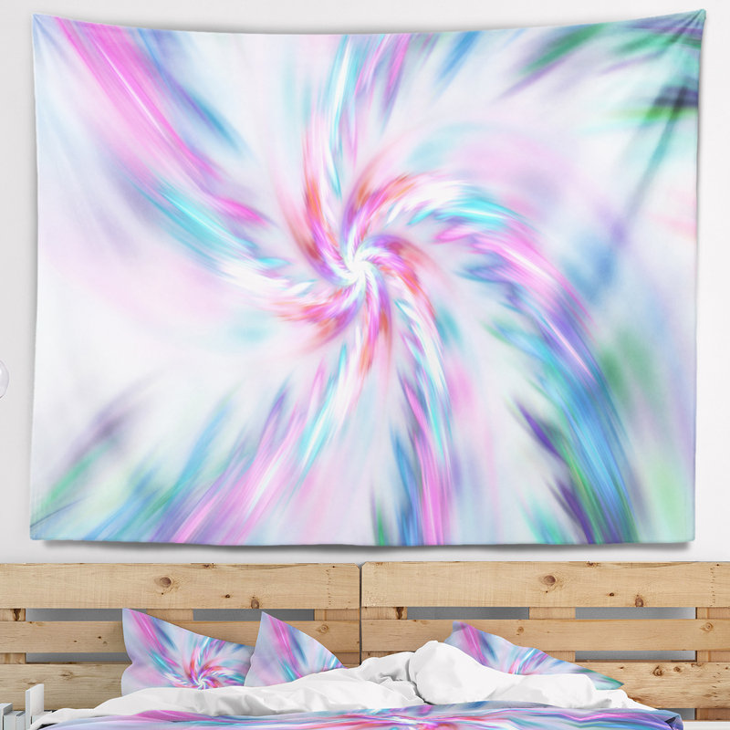 Tapisserie florale exotique bleu clair, H 50 po x l 60 po