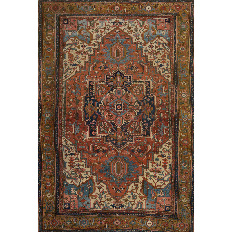 Tapis traditionnel avant teinture végétale pré-1900 10 x 14