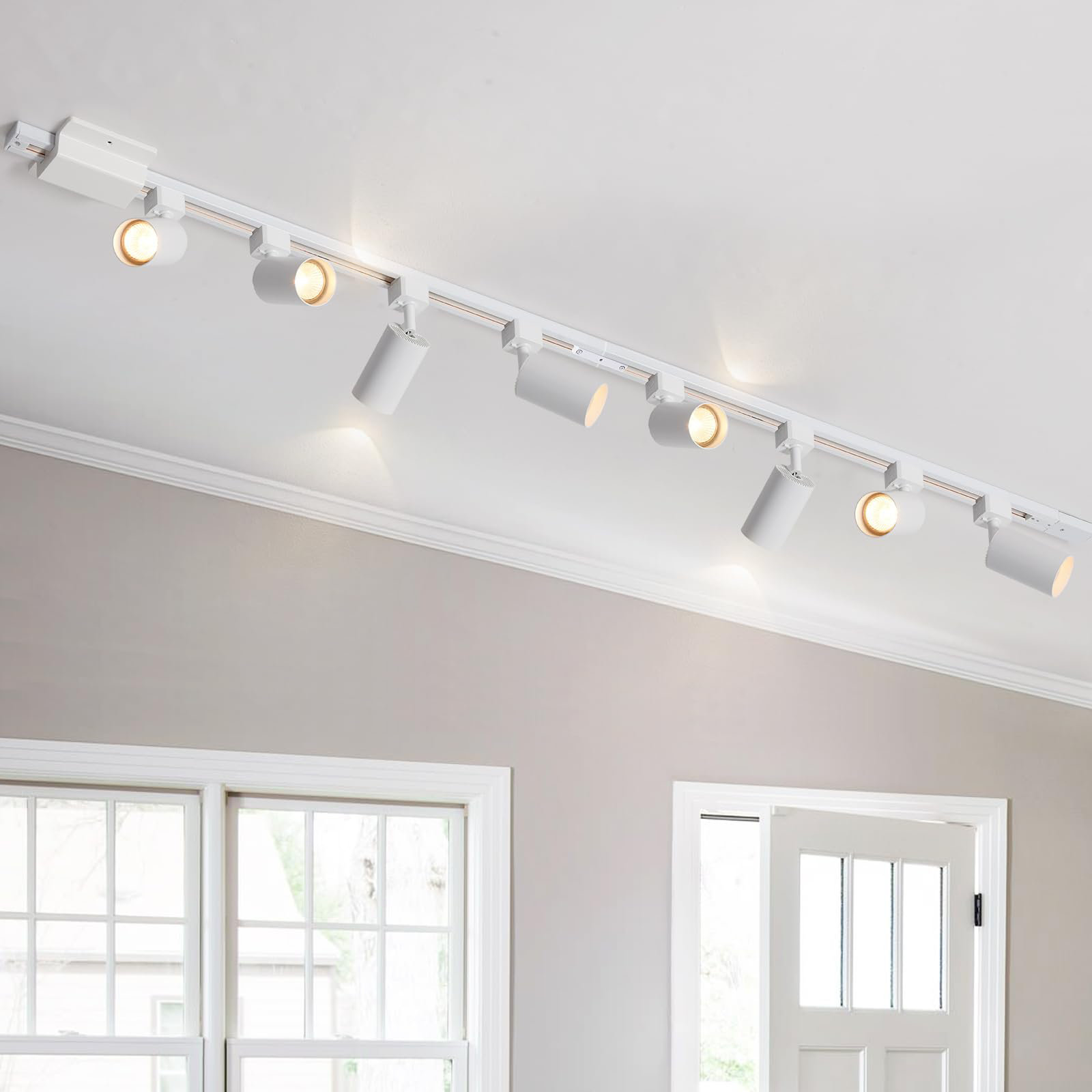 one 4-Light LED Track Lighting Kit With 3.3FT H Track Lighting Rails ...