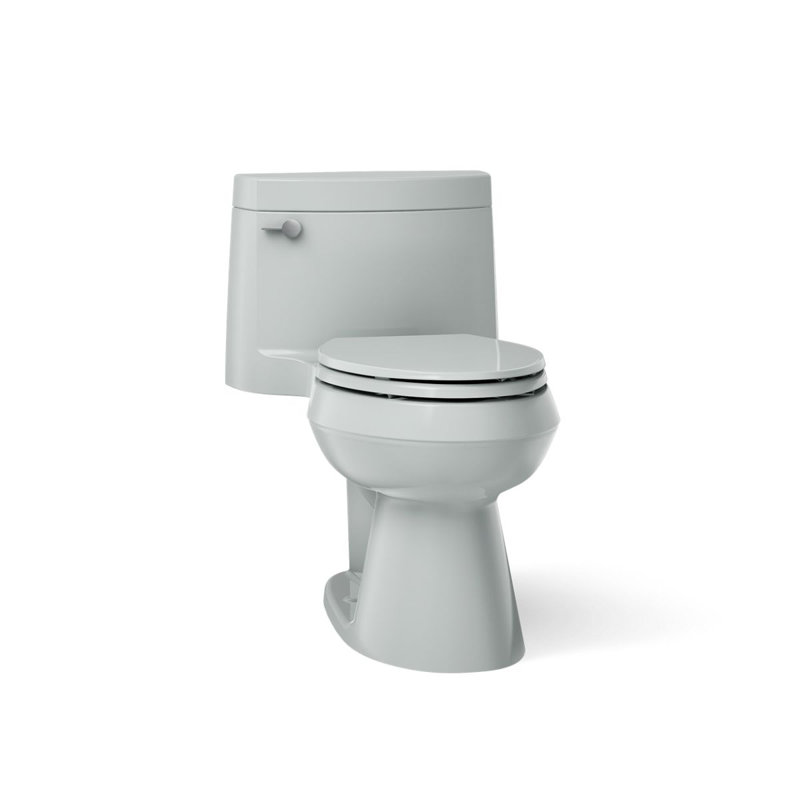 Cimarron® 1.28 GPF Water Efficient Elongated One-Piece toilet (Seat Included), Left-Hand, Ice Grey